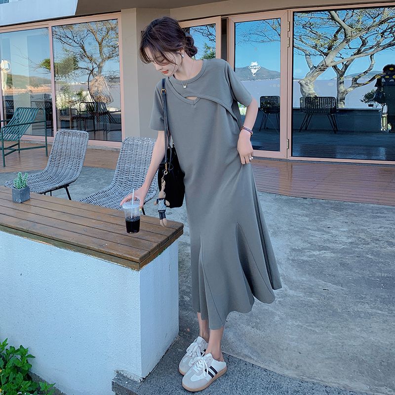 레이지 스타일 속이 비치는 심플한 티셔츠 드레스 여름  - Korean Style A Line Shirt Dress 리뷰 및 가격