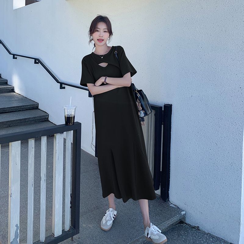 레이지 스타일 속이 비치는 심플한 티셔츠 드레스 여름  - Korean Style A Line Shirt Dress 리뷰 및 가격