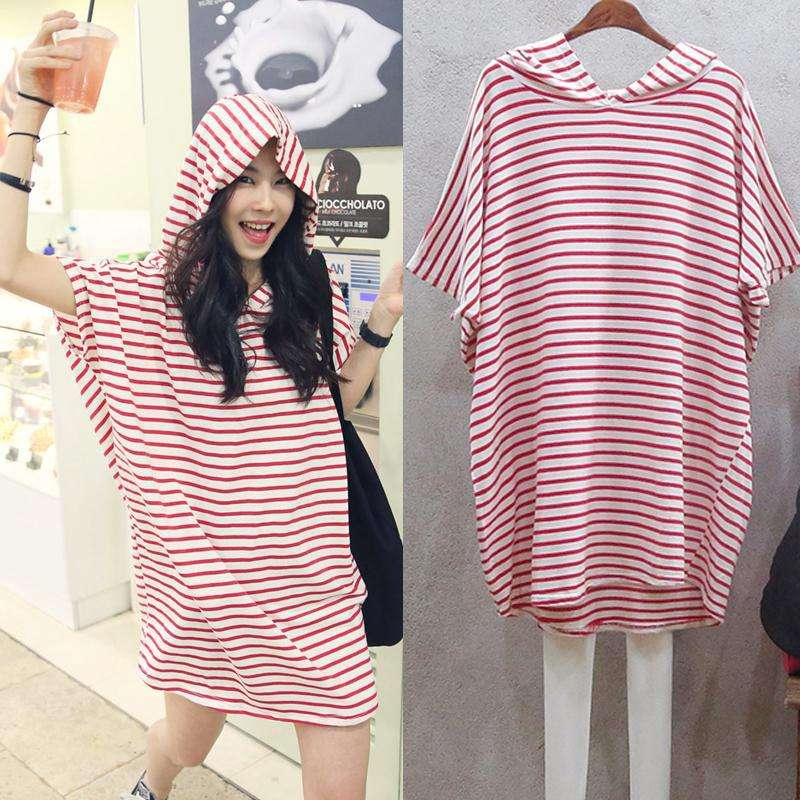 여름용 신상 한국 스타일의 넉넉한 핏에 박쥐 소매가 달 - Korean Style A Line Shirt Dress 리뷰 및 가격