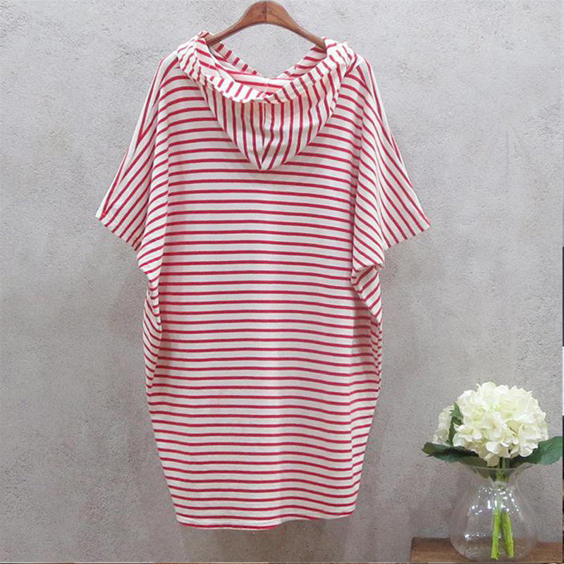 여름용 신상 한국 스타일의 넉넉한 핏에 박쥐 소매가 달 - Korean Style A Line Shirt Dress 리뷰 및 가격