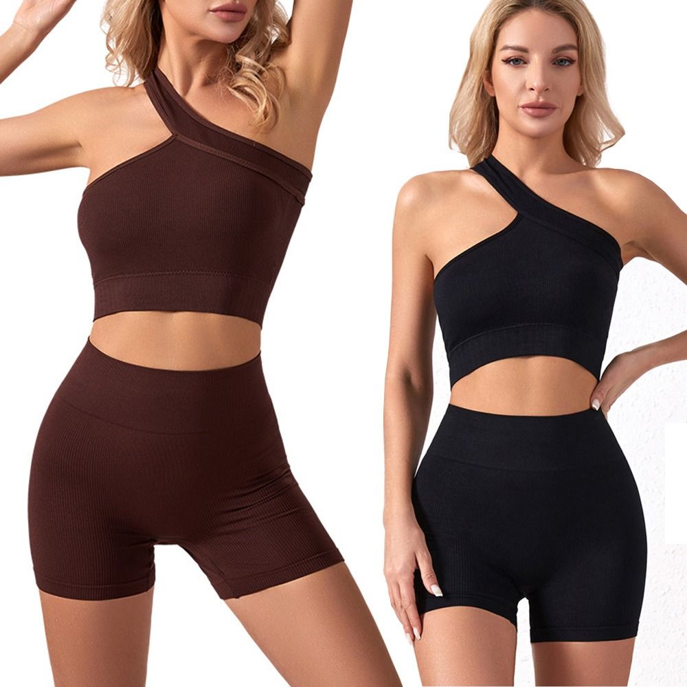 여성용 캐주얼 심리스 운동복 세트 2개: 골지 소재의  - Seamless Ribbed Workout Tank Top 리뷰 및 가격