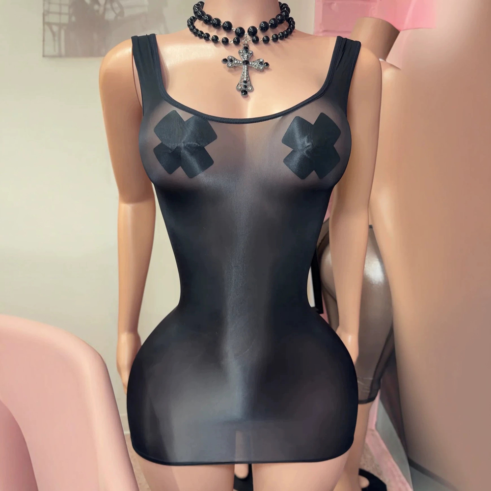 제니에이지 섹시한 광택이 도는 시스루 미니 드레스, 여 - Sexy Mesh Sheer Bodycon Dress 리뷰 및 가격