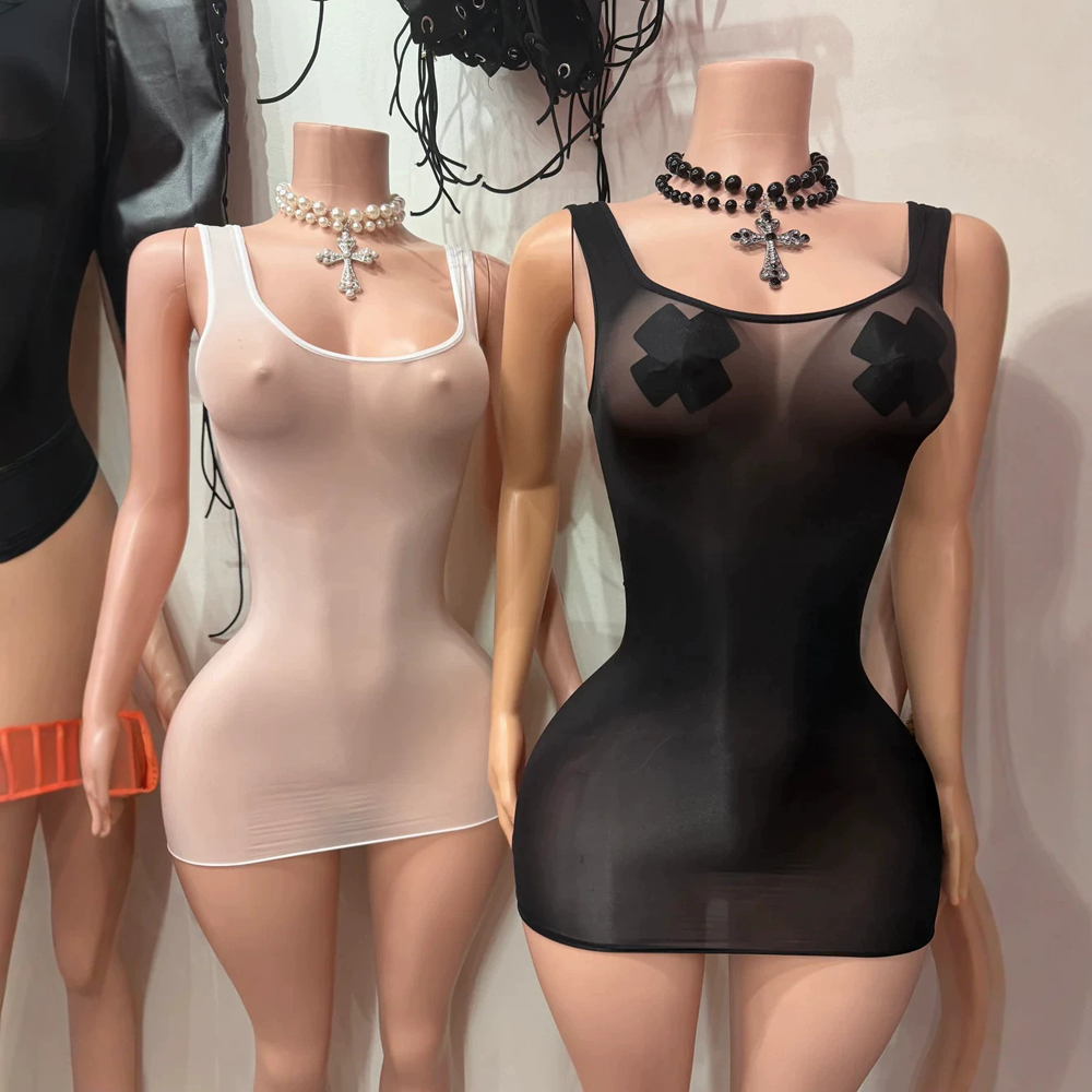 제니에이지 섹시한 광택이 도는 시스루 미니 드레스, 여 - Sexy Mesh Sheer Bodycon Dress 리뷰 및 가격