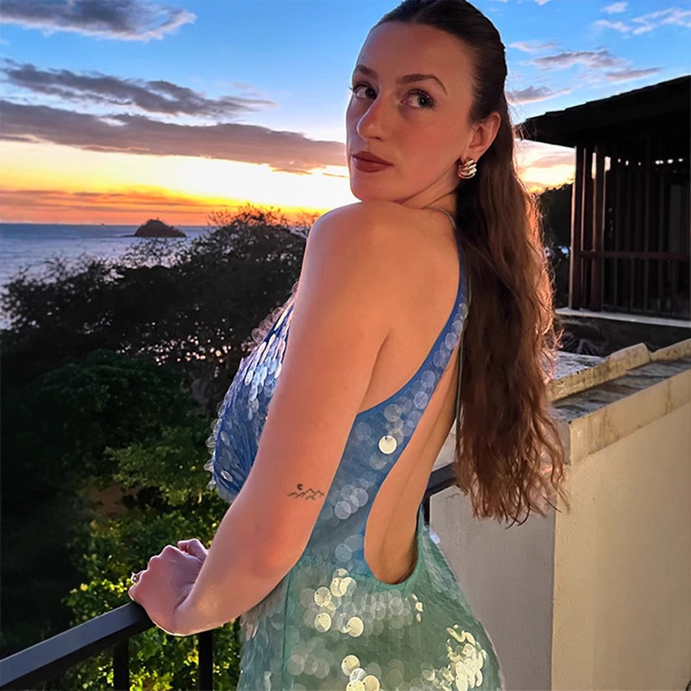 ONE TO WAN 여성 Y2K 스팽글 비즈 장식 홀터 - Y2K Backless Halter Mini Dress 리뷰 및 가격